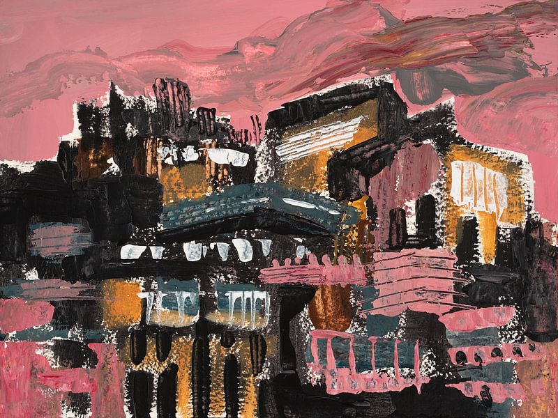 Rosa Stadt von KUNST Eva Maria