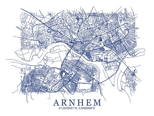 Gestylde plattgrond van Arnhem van Peter Hooijmeijer