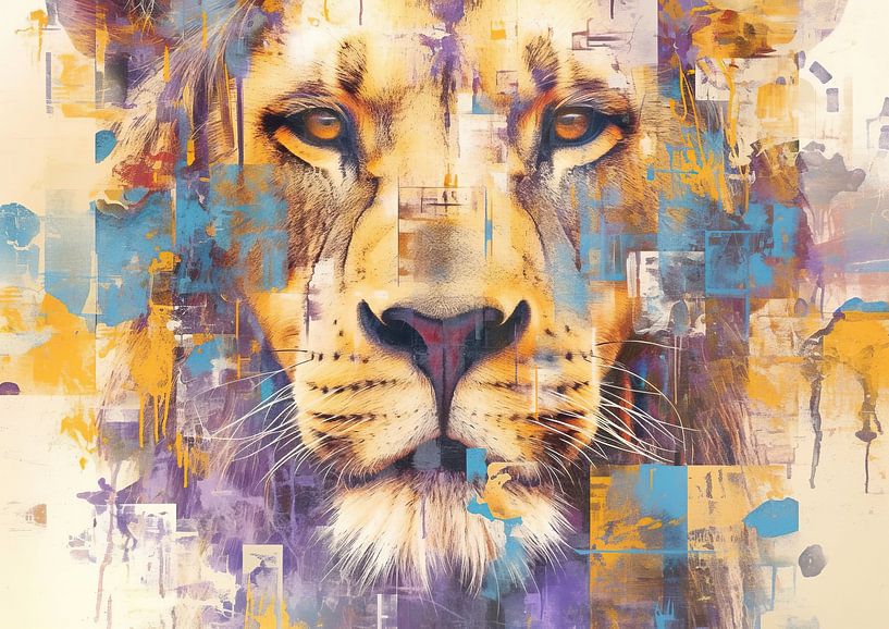 Lion Painting | Lion impressionnant en couleurs par La collection ARTEO