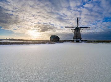 Paysage d'hiver de Texel - Molen het Noorden sur Texel360Fotografie Richard Heerschap