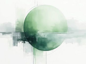 Abstract kunstwerk met groen