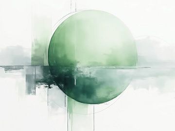 Abstract kunstwerk met groen van The Photo Artist