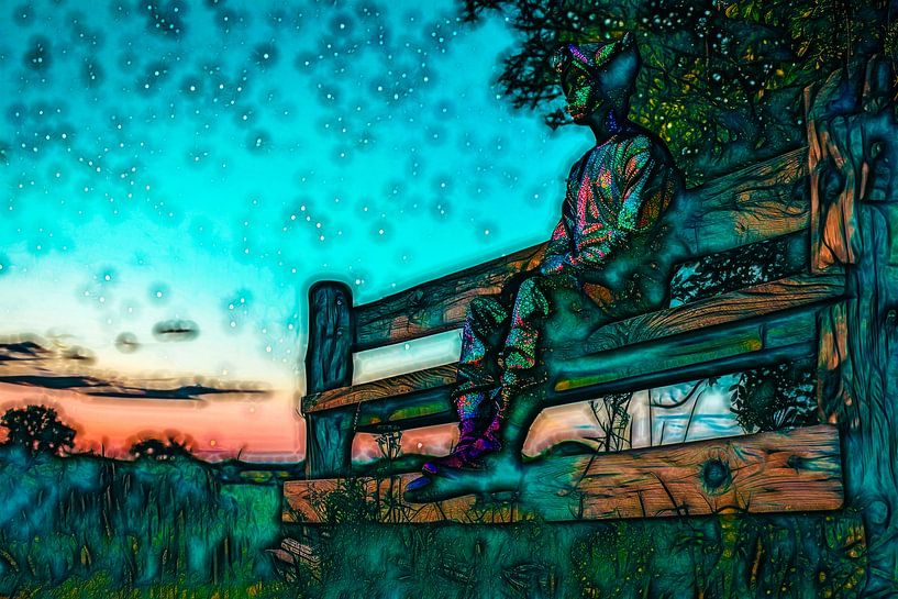 on a bench under the stars by Egon Zitter