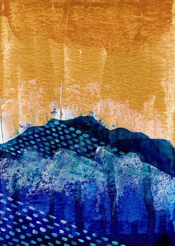 Blaue Welle auf Gold