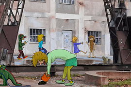 Urbane Diversität von Heubeere-Cartoons