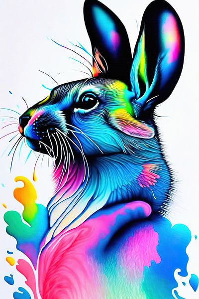 Aquarel konijntje van Laly Laura