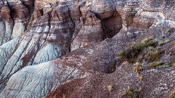 Erosie Kleurrijke Rotsen Abstract in Painted Desert Nationaal Park Woestijn in Arizona USA van Dieter Walther