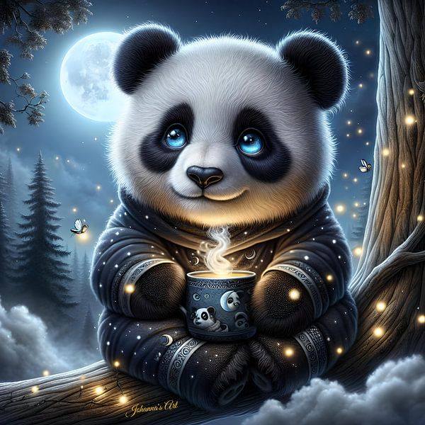 Adorable Cute Panda Bear 4 by Johannas Art Creations