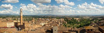 panorama van Siena met de Torre del Mangia aan het Piazza del Campo, Italie van Jan Fritz