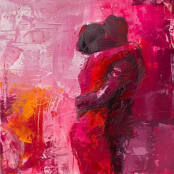 Omhelzing abstract expressionisme roze van TheXclusive Art