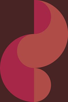 Art géométrique abstrait de style rétro en rose, terra, brun no. 1_5 sur Dina Dankers