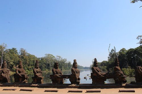 Ancient Angkor Bridge overview