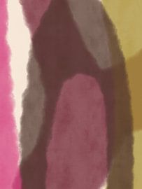 Bridges an crossroads. Abstract painting in retro colors by Dina Dankers