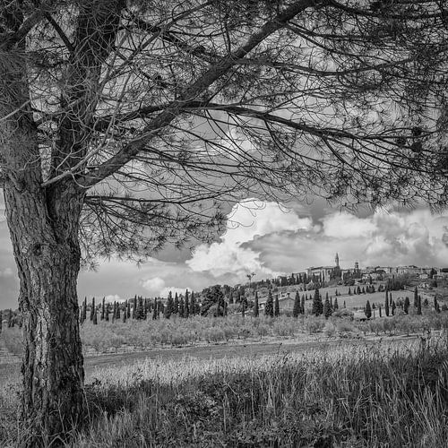 Italië in vierkant zwart wit, Toscane