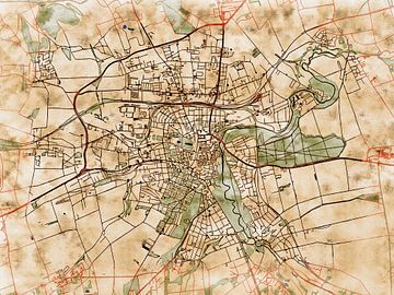 Karte von Weimar im stil 'Serene Summer' von Maporia
