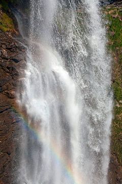 The Walcher Schleierfall with a rainbow by Christa Kramer