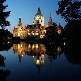 Neues Rathaus in Hannover bei Nacht von Axel Bückert