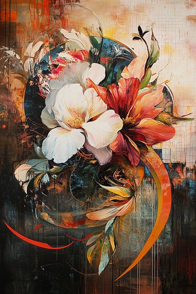 Dynamische Blumenkunst von ARTEO Gemälde