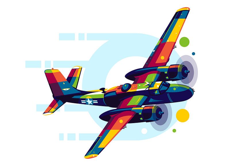 A-26 Invader in Pop Art van Lintang Wicaksono