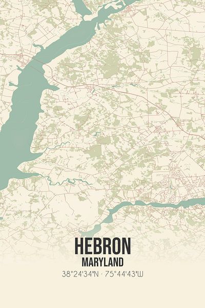 Vintage map of Hebron (Maryland), USA. by Prints of Place