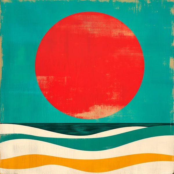 Red of the sun over the sea by Poster Art Shop