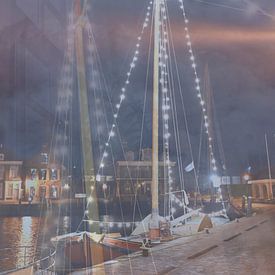 Abstracte fotografie | Nachtfotografie | Lemmer aan het Dok II van Art. by Janine