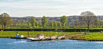 Zicht op het land van Mook , de pont naar Cuijk van Jeroen Hoogakker