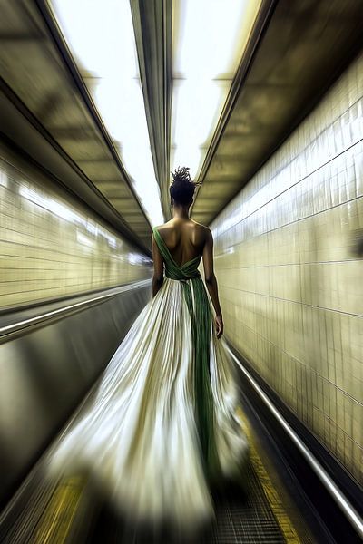 Vrouw in de gloeiende tunnel van Frank Heinz