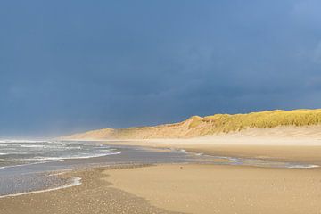 Vagues sur la plage de l'île de Texel dans la région de la mer des Wadden sur Sjoerd van der Wal Photographie