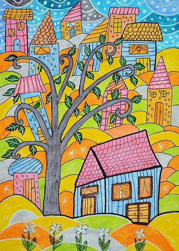 des maisons colorées