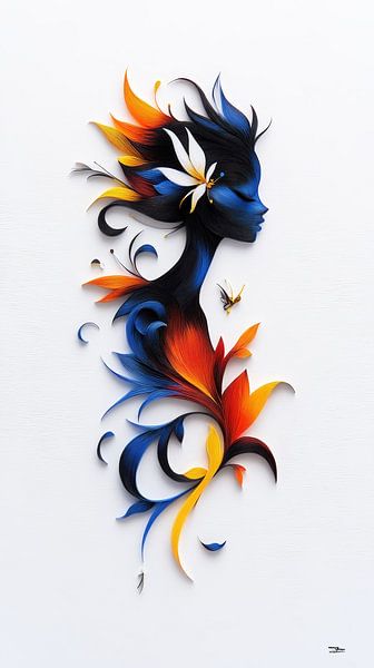 Frauenporträts in Papier, Gold und Multicolour von Gelissen Artworks