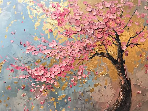 Roze en gouden bloesems