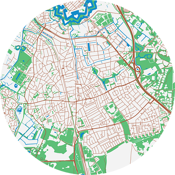 Kaart van Bussum in de stijl Urban Ivory van Map Art Studio