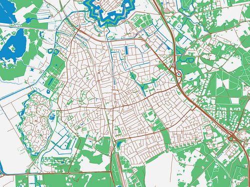 Kaart van Bussum in de stijl Urban Ivory