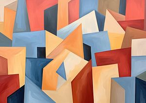 Danse des triangles sur Peinture Abstraite