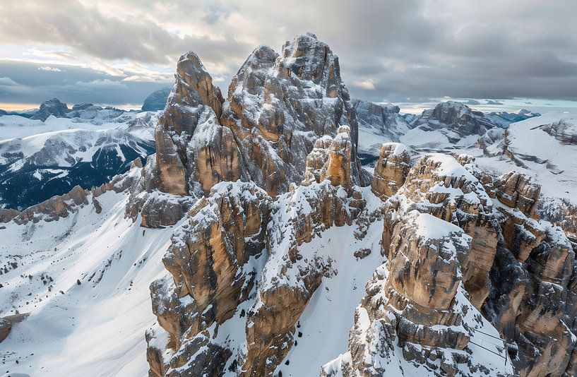 Dolomiten verhüllt im Schneemantel von fernlichtsicht