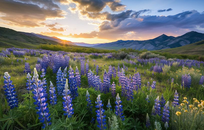 Blumenwiese, Hochlandwanderung, Sommer von fernlichtsicht