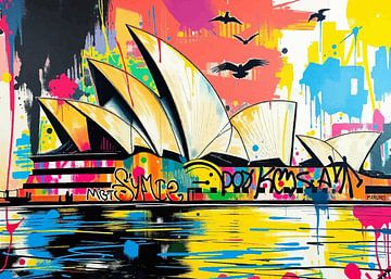 Sydney Opera House Abstrakte Pop Art von MIROKKU