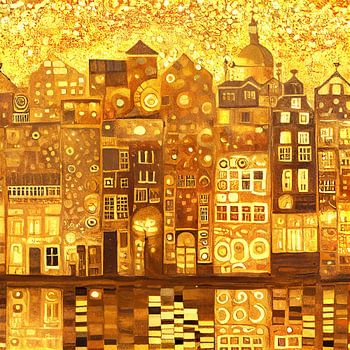 Een Amsterdamse Droom in de stijl van Gustav Klimt