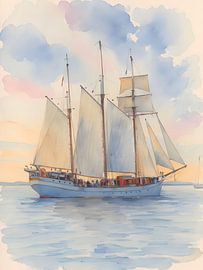Proud three-masted ship