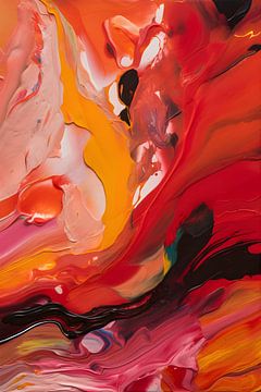 Abstract schilderij in oranje van Uncoloredx12
