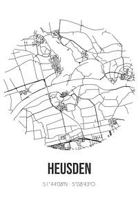 Heusden (Brabant septentrional) | Carte | Noir et blanc sur Rezona