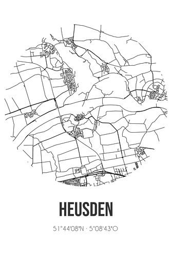 Heusden (Noord-Brabant) | Landkaart | Zwart-wit