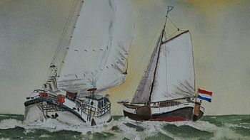 Segeljachten kreuzen einander