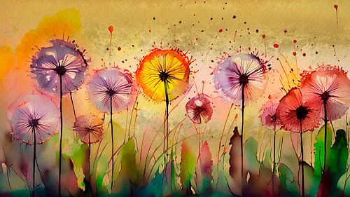 Löwenzahn am Straßenrand (verbrauchter Löwenzahn)