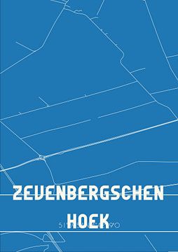 Blauwdruk | Landkaart | Zevenbergschen Hoek (Noord-Brabant) van Rezona