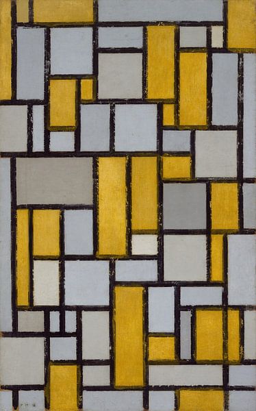 Compositie met raster 1, Piet Mondriaan - 1918 van Het Archief