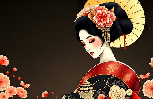 Japanse Geisha prent