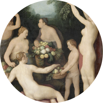 Pomona ontvangt de fruitoogst, Cornelis Cornelisz. van Haarlem,