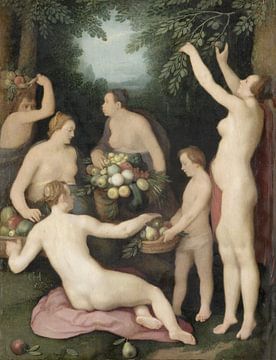 Pomona receives the fruit harvest, Cornelis Cornelisz. van Haarlem,